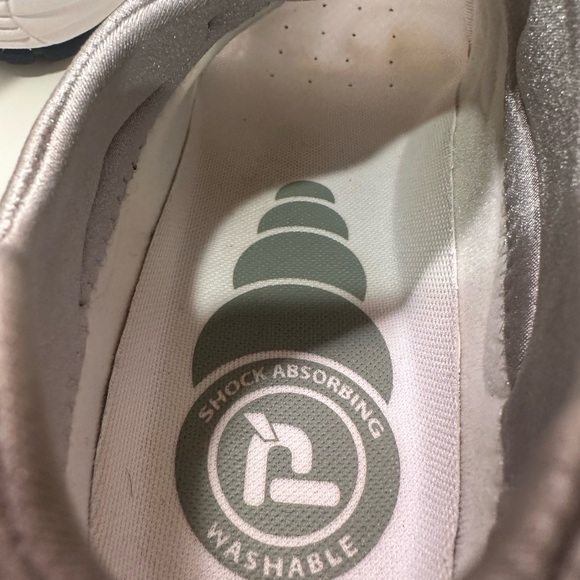 Women’s White and Gray with Midnight Blue Trim Slip-On Sneakers - Picture 14 of 14